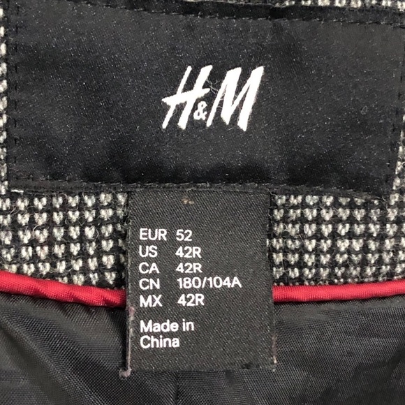 Mens Black/Grey Jacket. Size 42r. H&M - Picture 8 of 11
